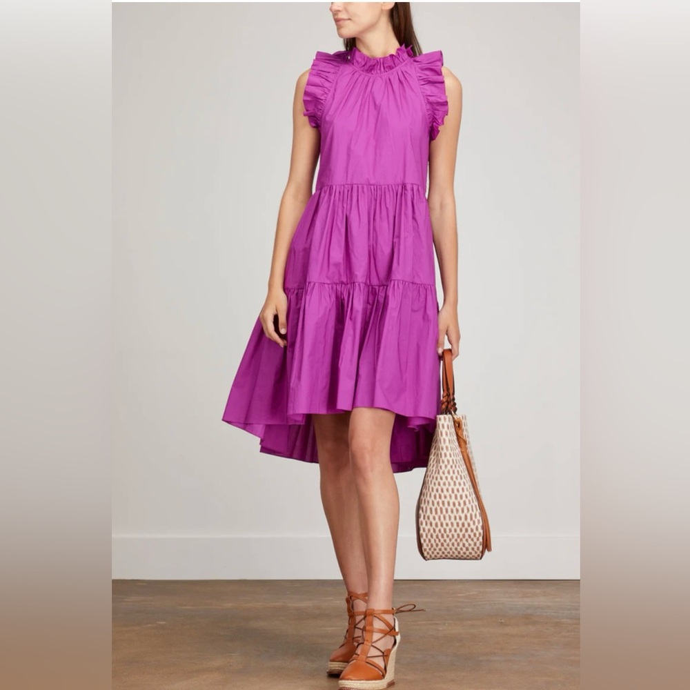 Ulla Johnson Purple Ruffle Tiered Dress – Spring/Summer 2022, sz 6